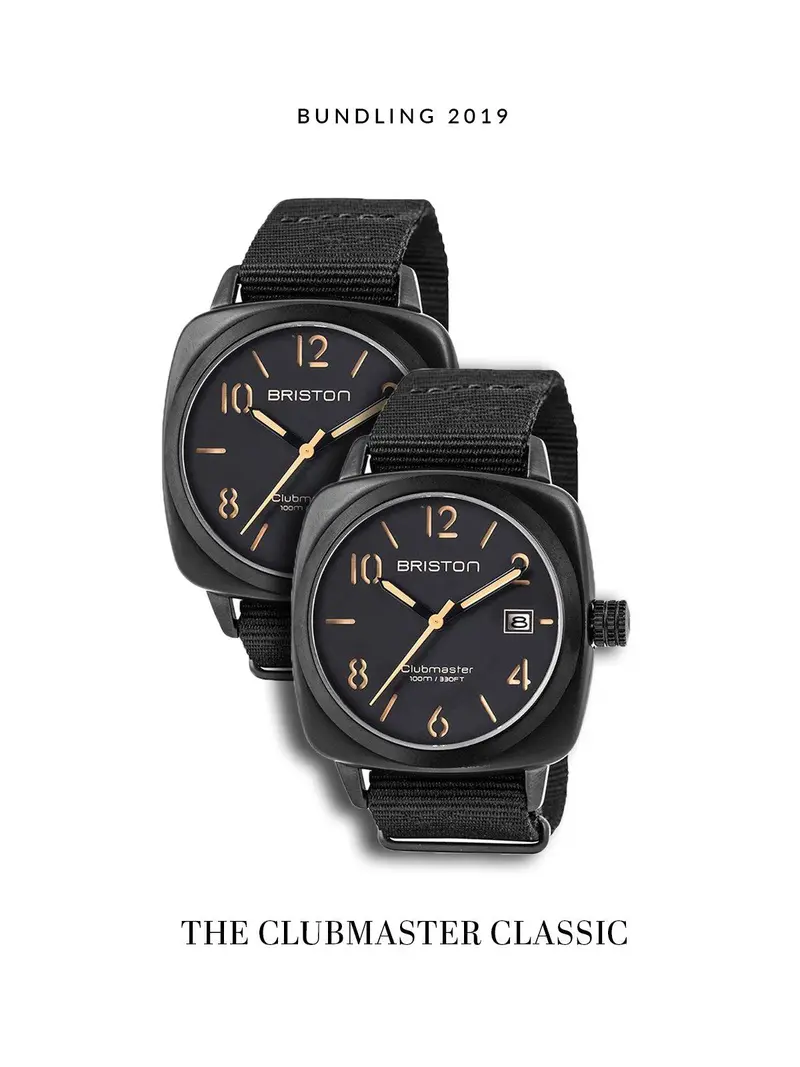 Bundling Briston Clubmaster Classic Acetate Hms Black Matt Pvd 40Mm 1
