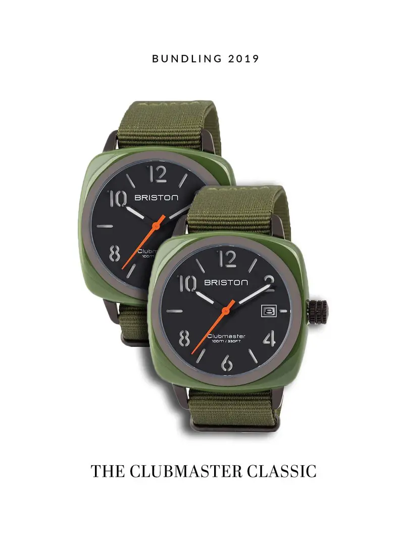 Bundling Briston Clubmaster Classic Acetate Hms Green Army Pvd 40Mm 1
