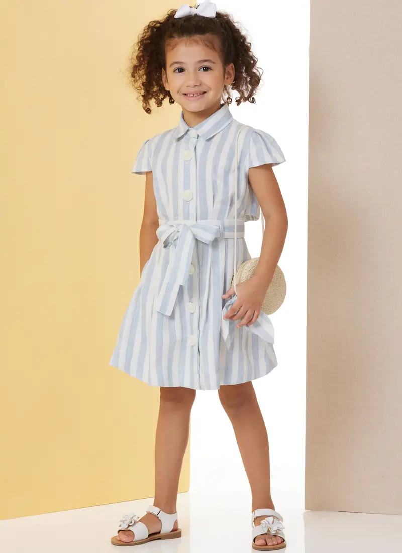 Butterick Children's Dress With Tie Belt B7033 1