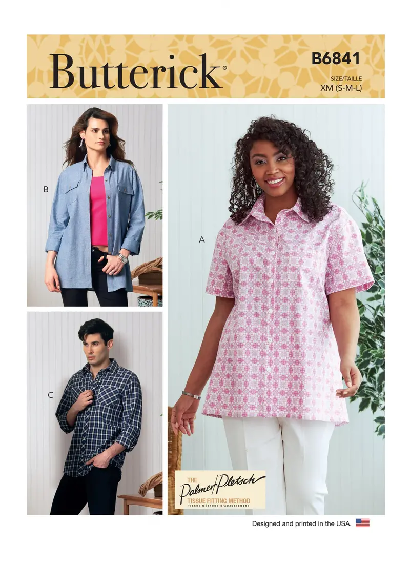 Butterick Unisex Shirts B6841 1