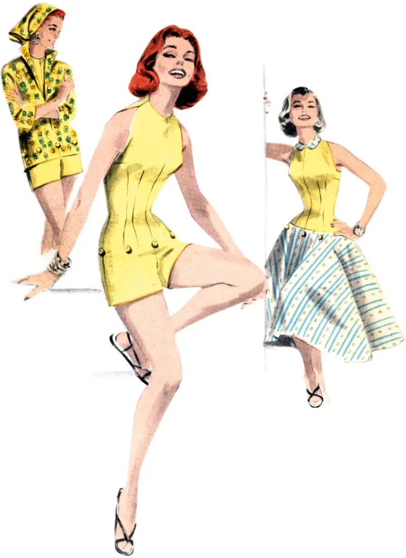 Butterick Vintage Playsuit, Blouse & Skirt B6989 1