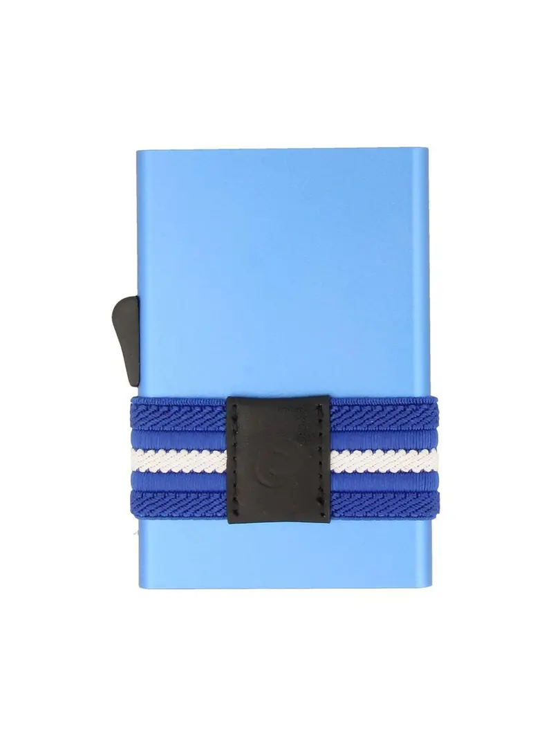 C-Secure Aluminium Rfid Cardholder With Money Band Dark Blue Stripes 1