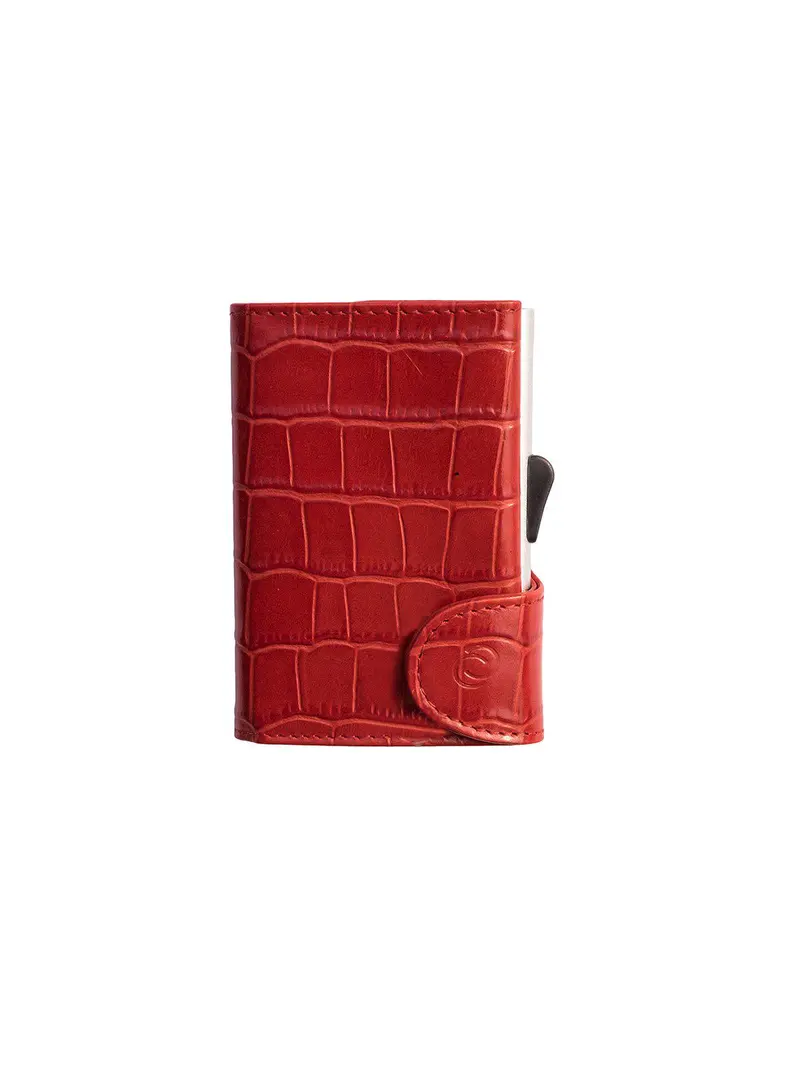 C-Secure Croco Leather Rfid Wallet Red 1