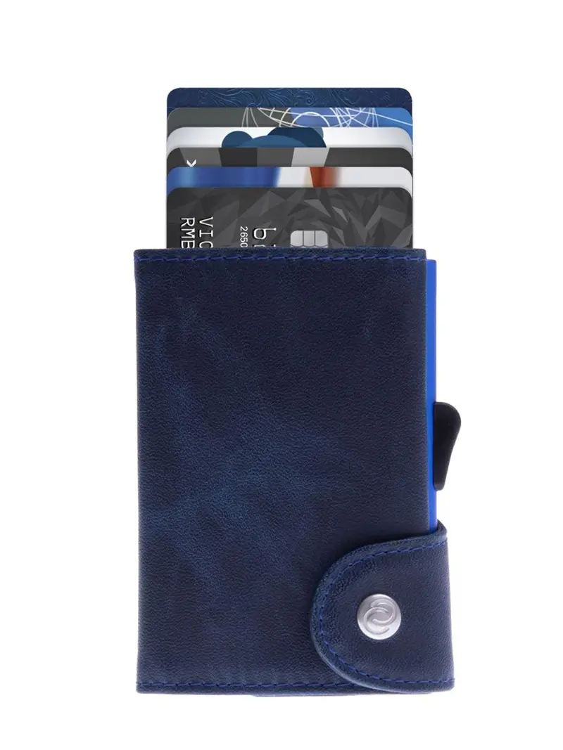 C-Secure Italian Leather Rfid Wallet Blue 1