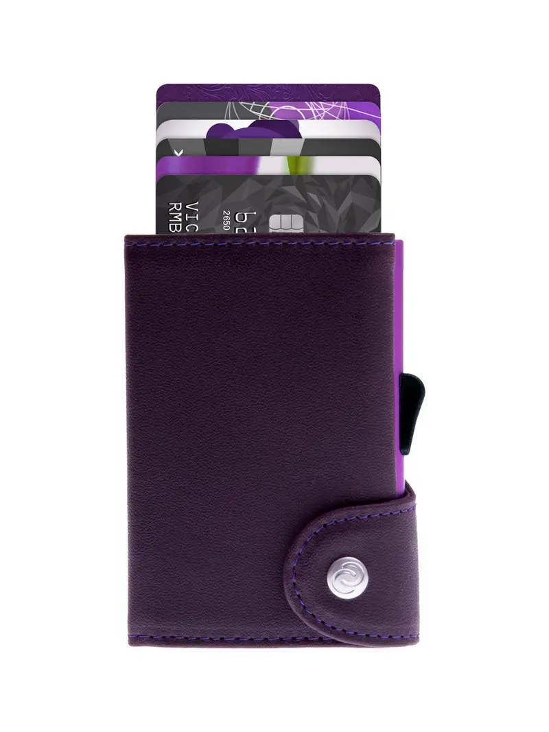C-Secure Italian Leather Rfid Wallet Cardinale Purple 1
