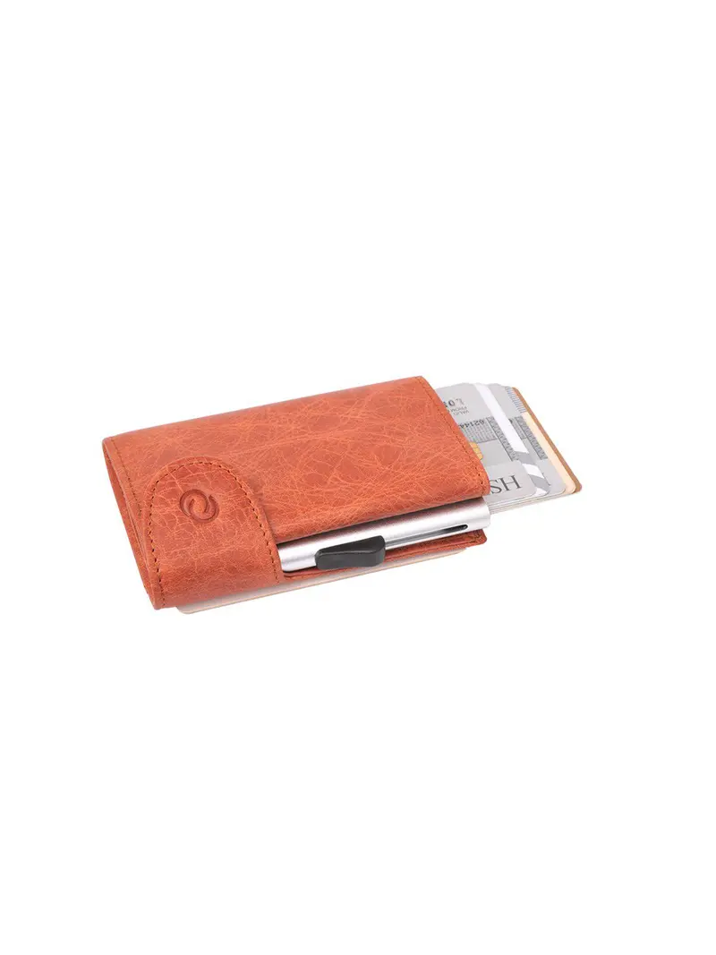 C-Secure Italian Leather Rfid Wallet Cognac 1