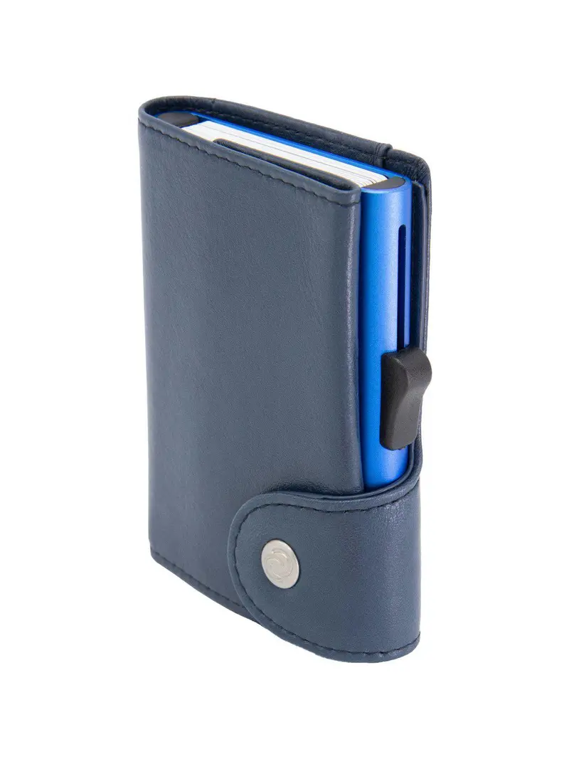 C-Secure Xl Italian Leather Wallet Rfid Cobalto Blue 1