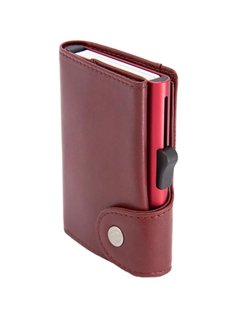 C-Secure Xl Italian Leather Wallet Rfid Red Bordeaux 1