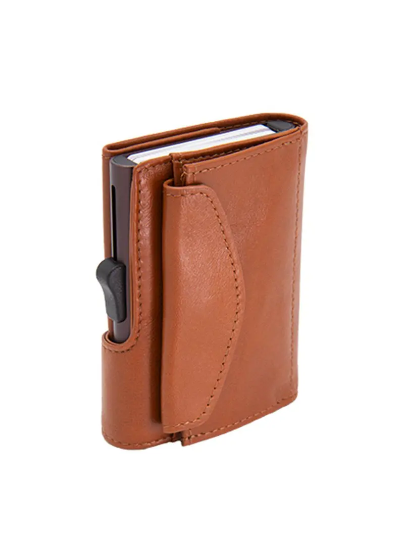 C-Secure Xl Italian Leather Wallet With Coin Pouch Rfid Chestnut Brown 1