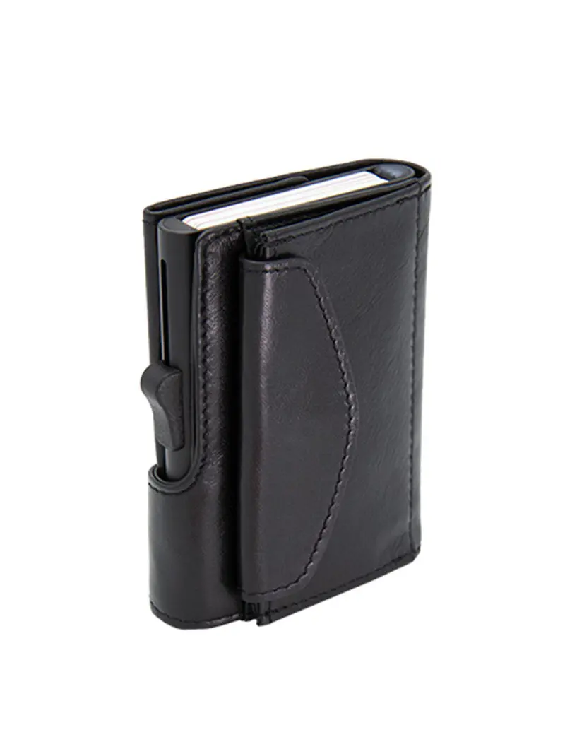 C-Secure Xl Italian Leather Wallet With Coin Pouch Rfid Nero Black 1