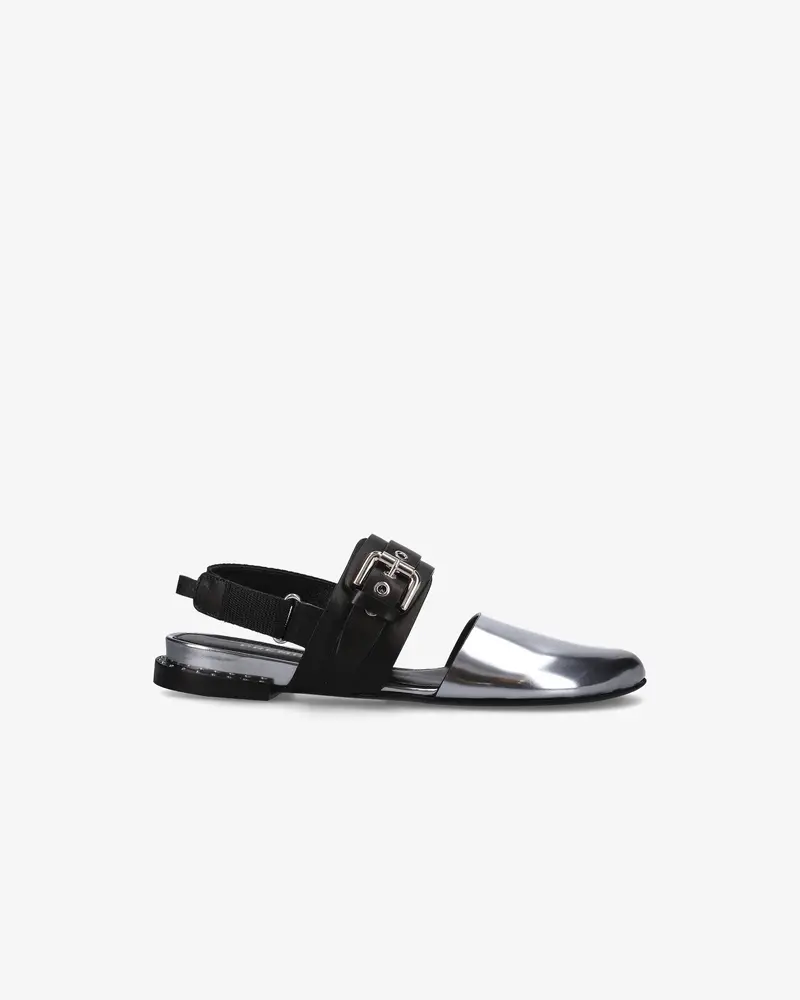 Calfskin Loafer With Velcro Details And Studded Heel M6947a 1
