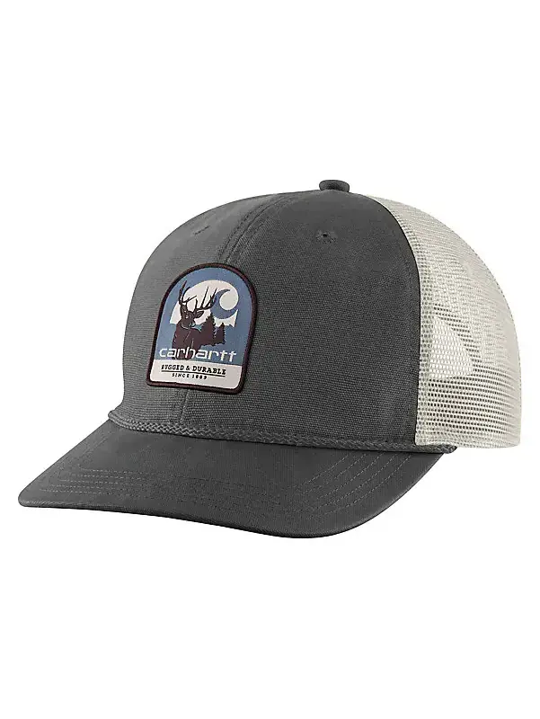Carhartt Canvas Mesh-Back Deer Patch Cap 1