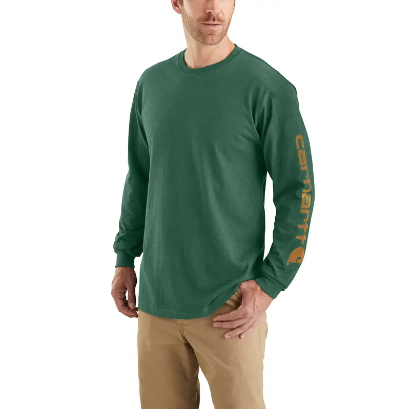 Carhartt Men's Loose Fit Heavyweight Long-Sleeve Logo Sleeve Graphic T-Shirt 1