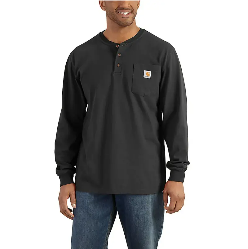 Carhartt Men's Loose Fit Heavyweight Long-Sleeve Pocket Henley T-Shirt 1