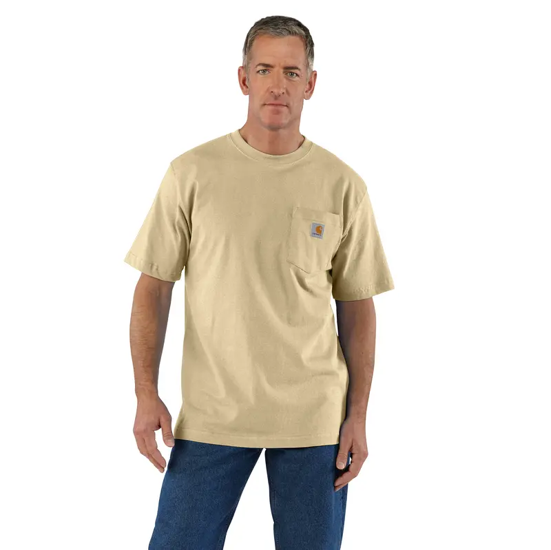 Carhartt Men's Loose Fit Heavyweight Short Sleeve Pocket T-Shirt - Beach Heather 1