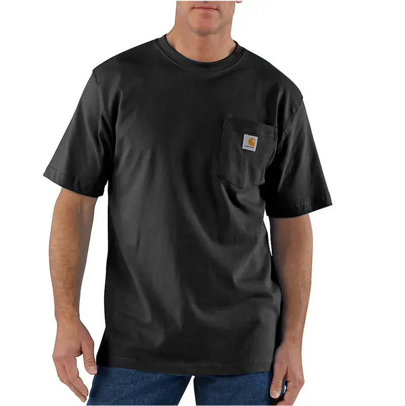 Carhartt Men's Loose Fit Heavyweight Short Sleeve Pocket T-Shirt - Black 1