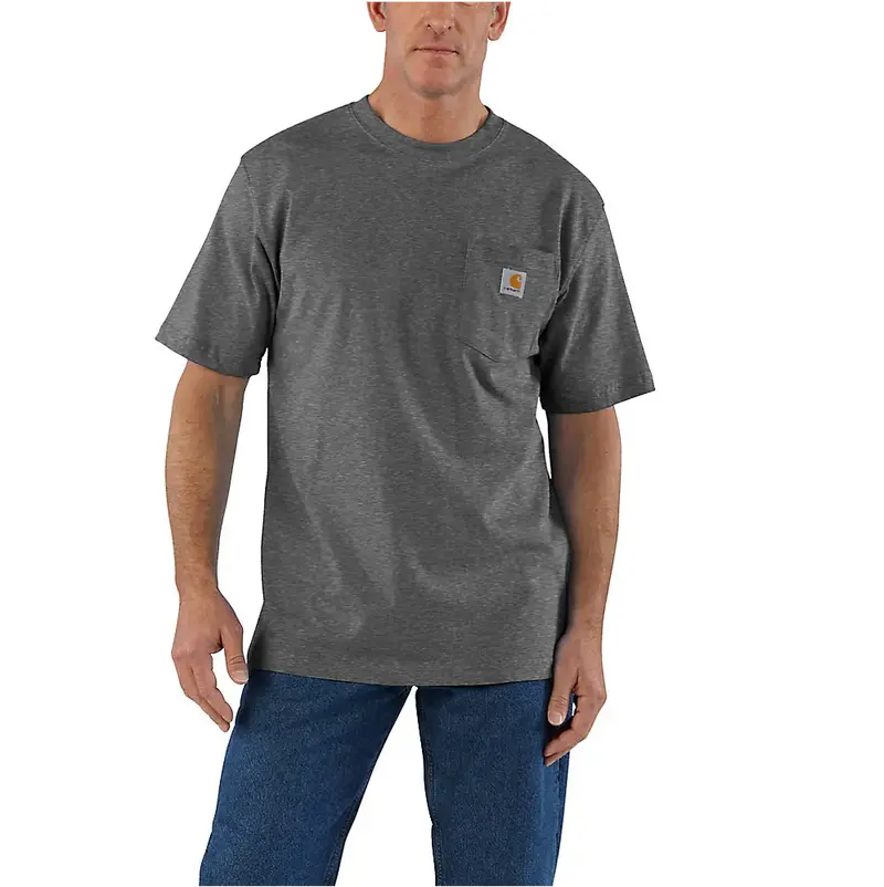 Carhartt Men's Loose Fit Heavyweight Short Sleeve Pocket T-Shirt - Carbon Heather 1