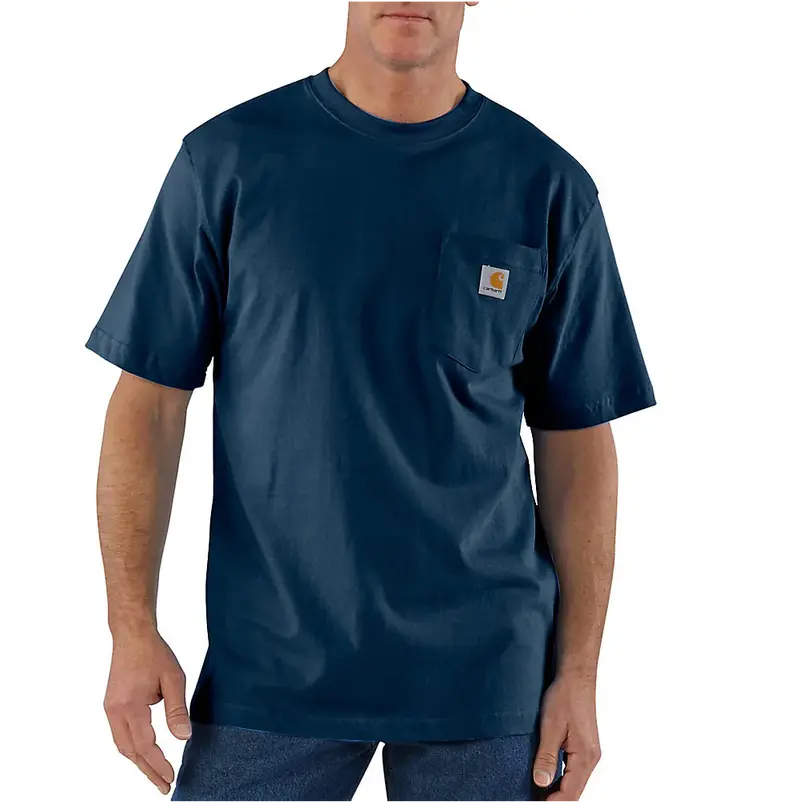 Carhartt Men's Loose Fit Heavyweight Short Sleeve Pocket T-Shirt - Navy 1