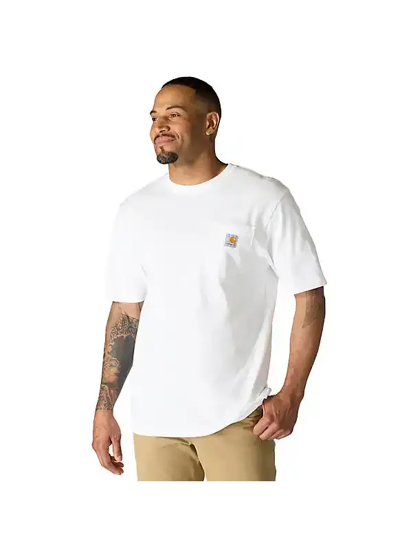 Carhartt Men's Loose Fit Heavyweight Short-Sleeve Pocket T-Shirt - White 1