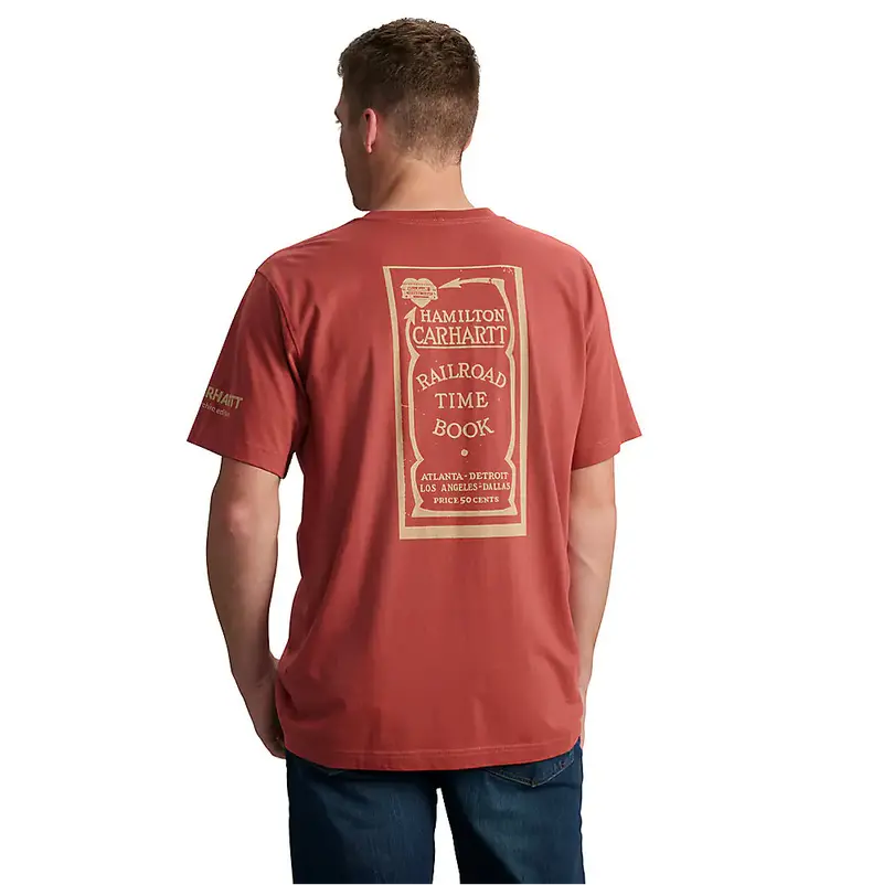 Carhartt Men's Relaxed Fit Lightweight Pocket Railroad Graphic T-Shirt 1