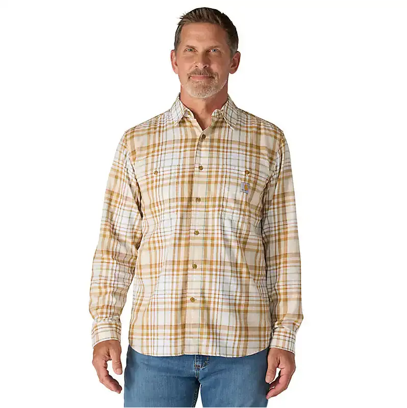 Carhartt Men's Rugged Flex Relaxed Fit Lightweight Long-Sleeve Plaid Shirt 1