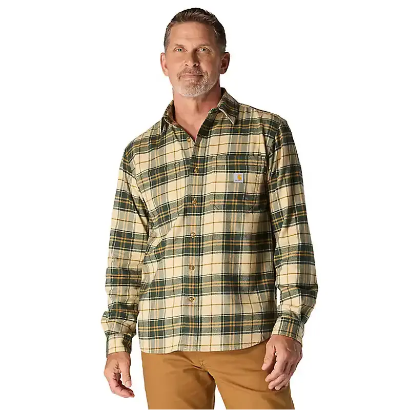 Carhartt Men's Rugged Flex Relaxed Fit Midweight Flannel Long-Sleeve Shirt 1