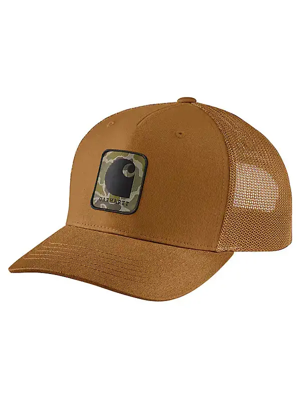 Carhartt Rugged Flex Twill Mesh-Back Camo Patch Cap 1