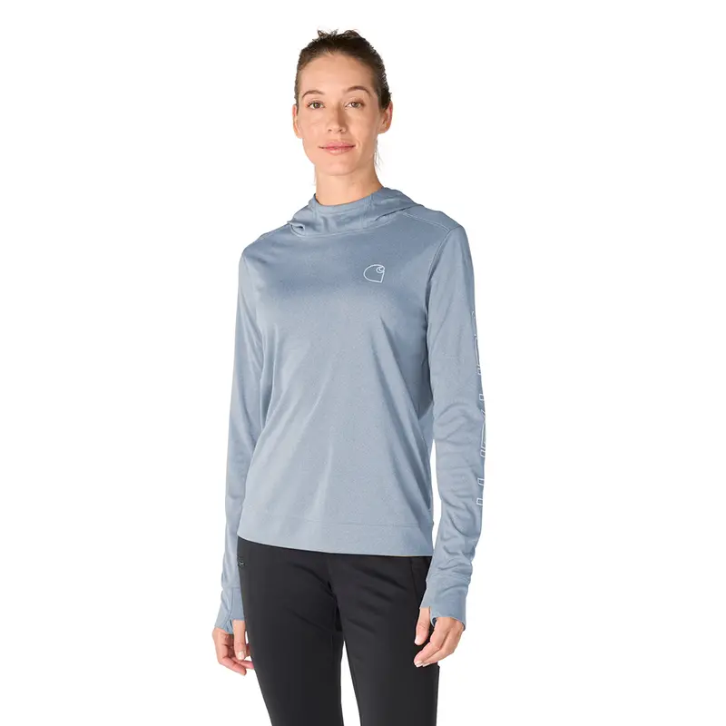 Carhartt Women's Force Sun Defender Relaxed Long-Sleeve Logo Hoodie 1