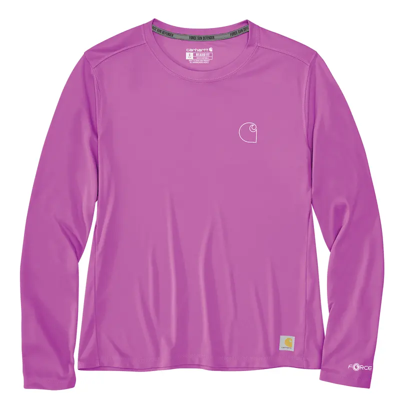 Carhartt Women's Force Sun Defender Relaxed Long-Sleeve Logo T-Shirt 1