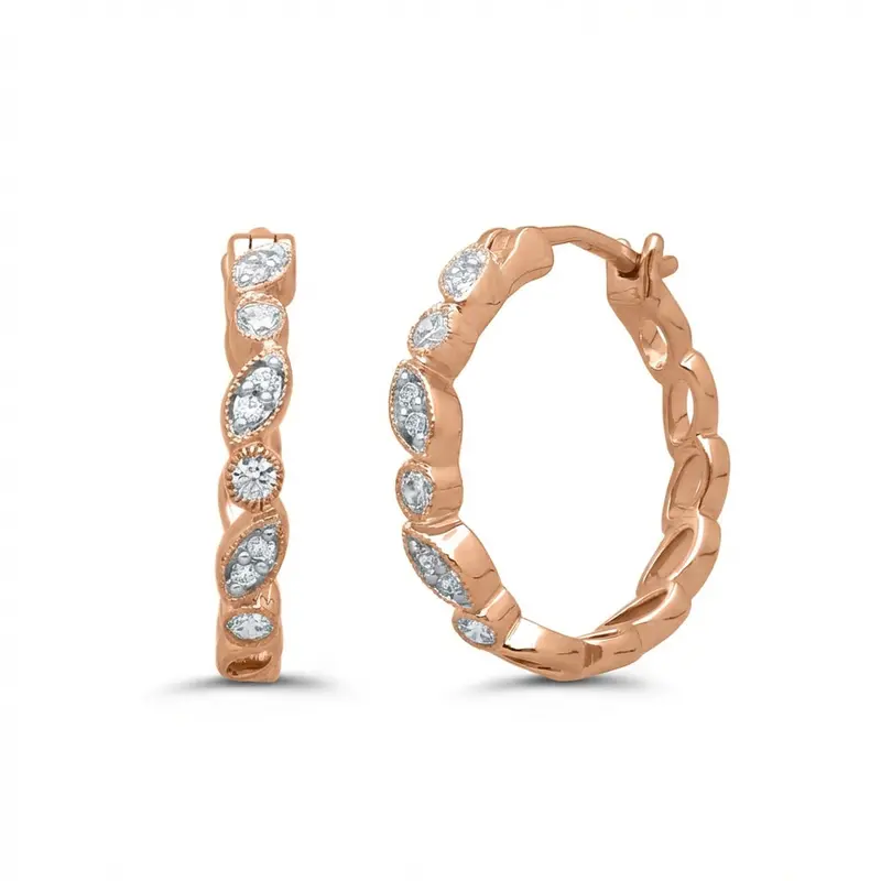 Cascade Iced Petal Hoop Earrings 1