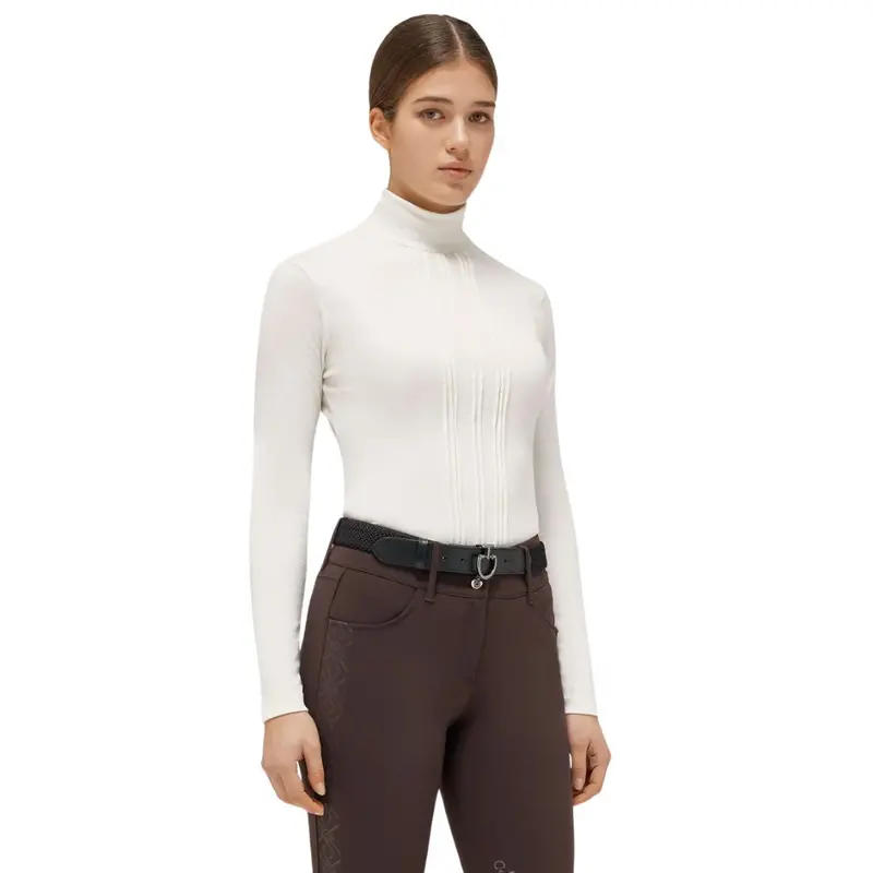 Cavalleria Toscana Ladies' Tech Wool Pleated Top 1