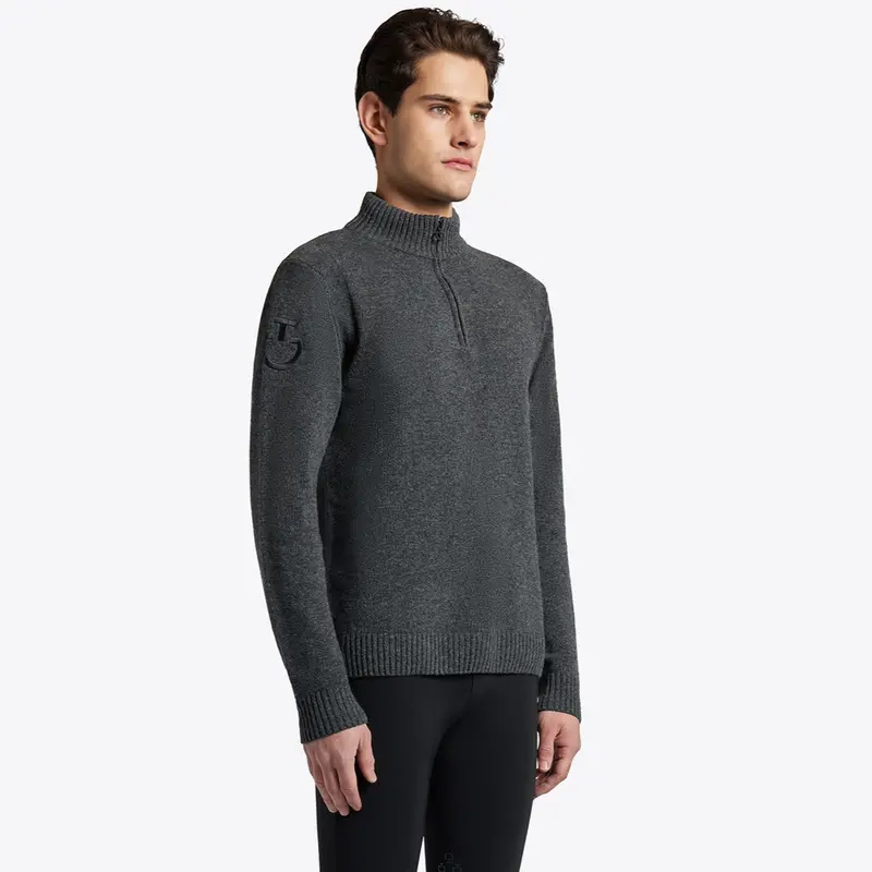 Cavalleria Toscana Men's Lambswool Half Zip Sweater 1