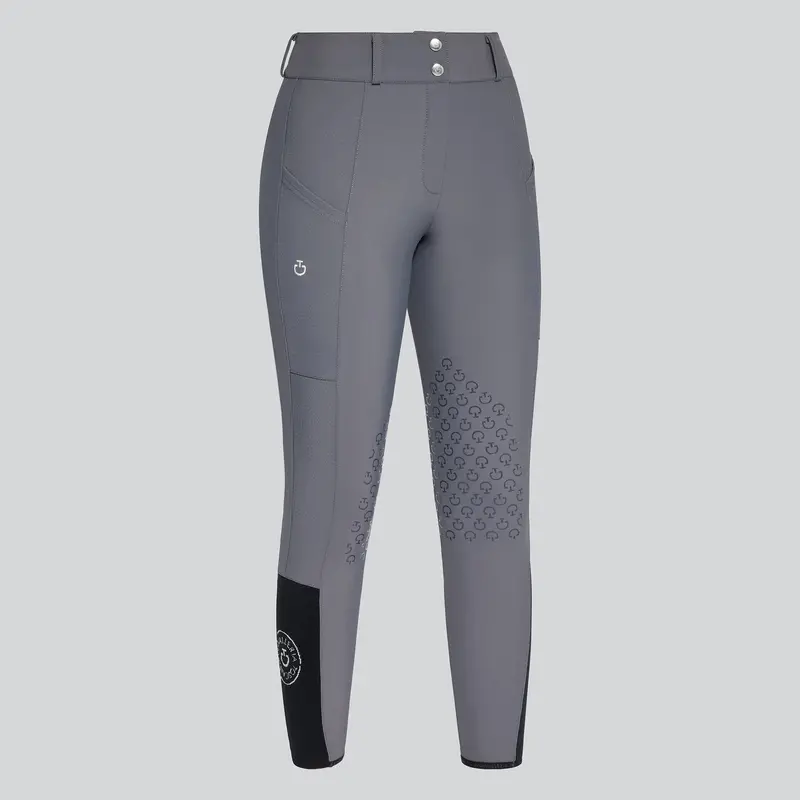 Cavalleria Toscana Perforated Knee Grip Jumping Breeches - Gray 1