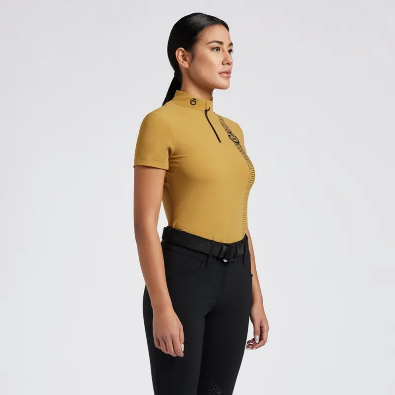 Cavalleria Toscana Women's Competition Shirt In Technical Jersey With Zip 1