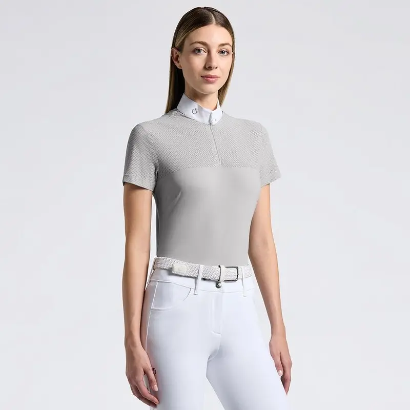Cavalleria Toscana Women's Perforated Half Zip Competition Shirt 1