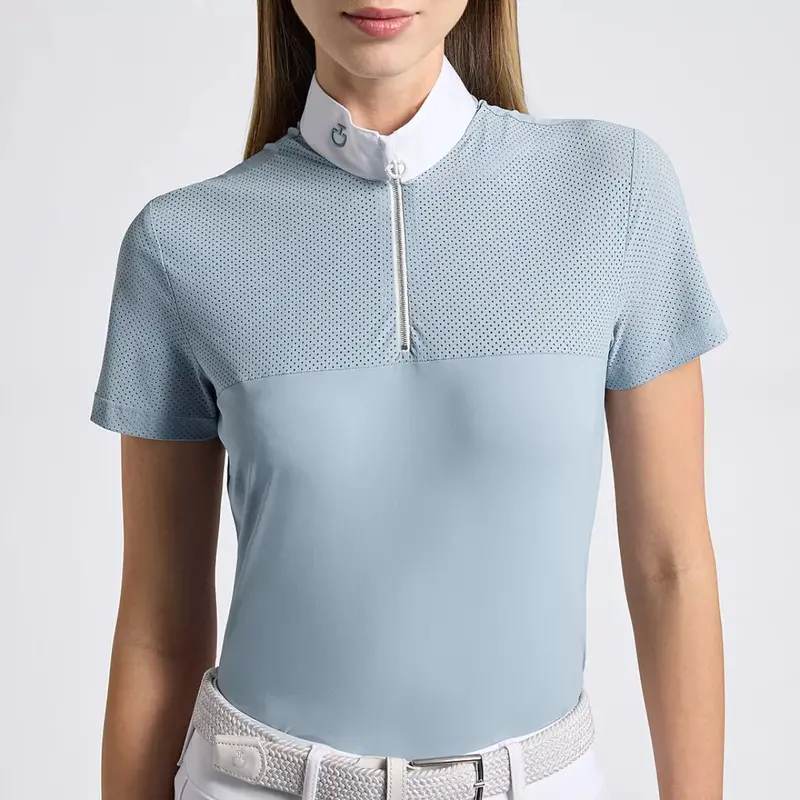 Cavalleria Toscana Women's Perforated Half Zip Competition Shirt - Large 1