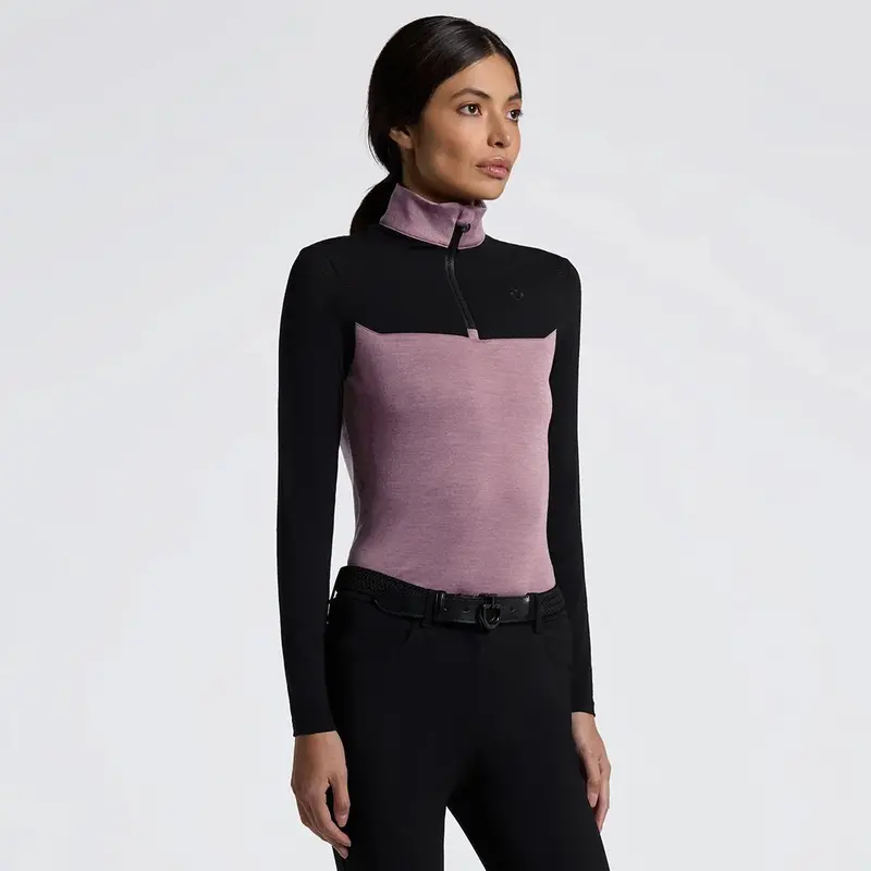 Cavalleria Toscana Women's Tech Wool Half Zip Polo 1