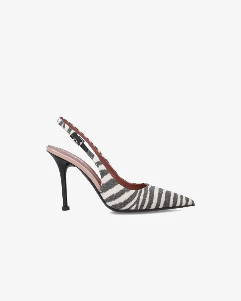 Chanel Canvas Zebra With Glossy Black Stiletto Heel 1
