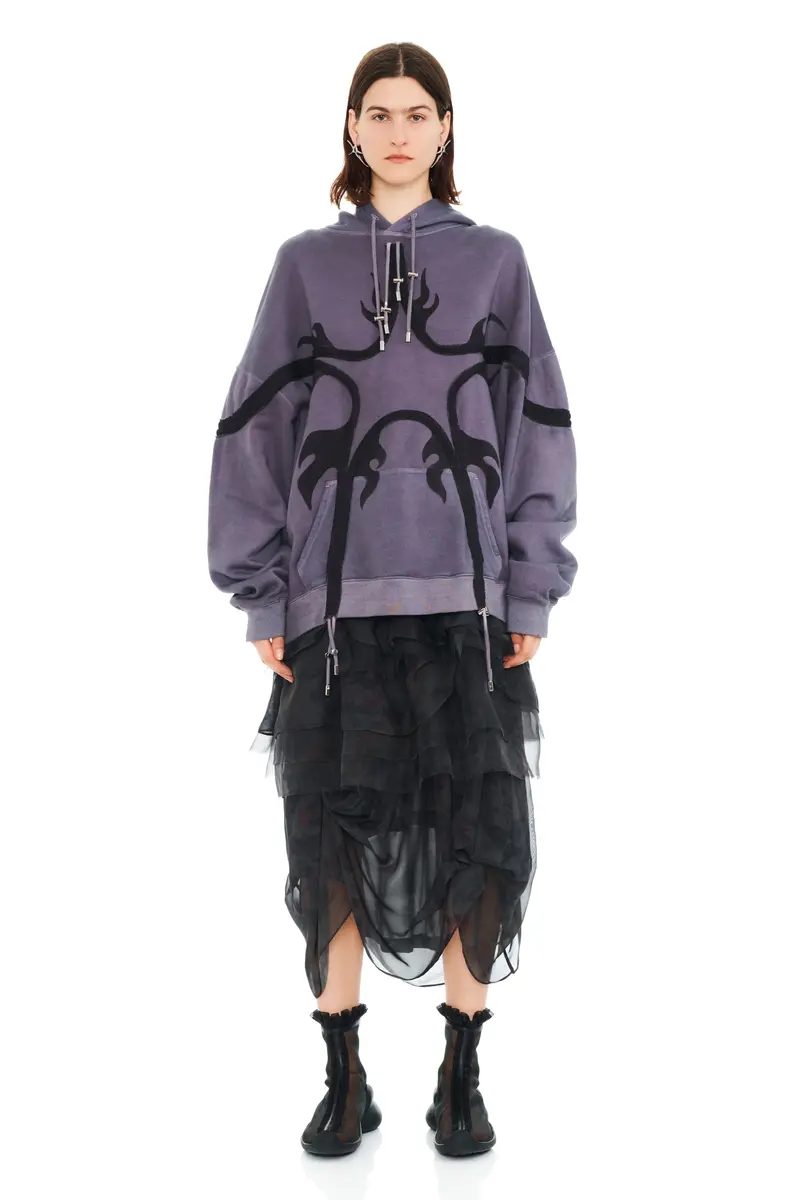 Charcoal Flames Star Hoodie 1