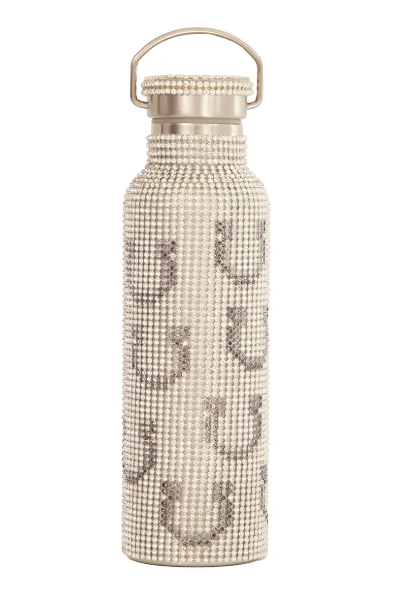 Charcoal Horseshoe Rhinestone Water Bottle 1