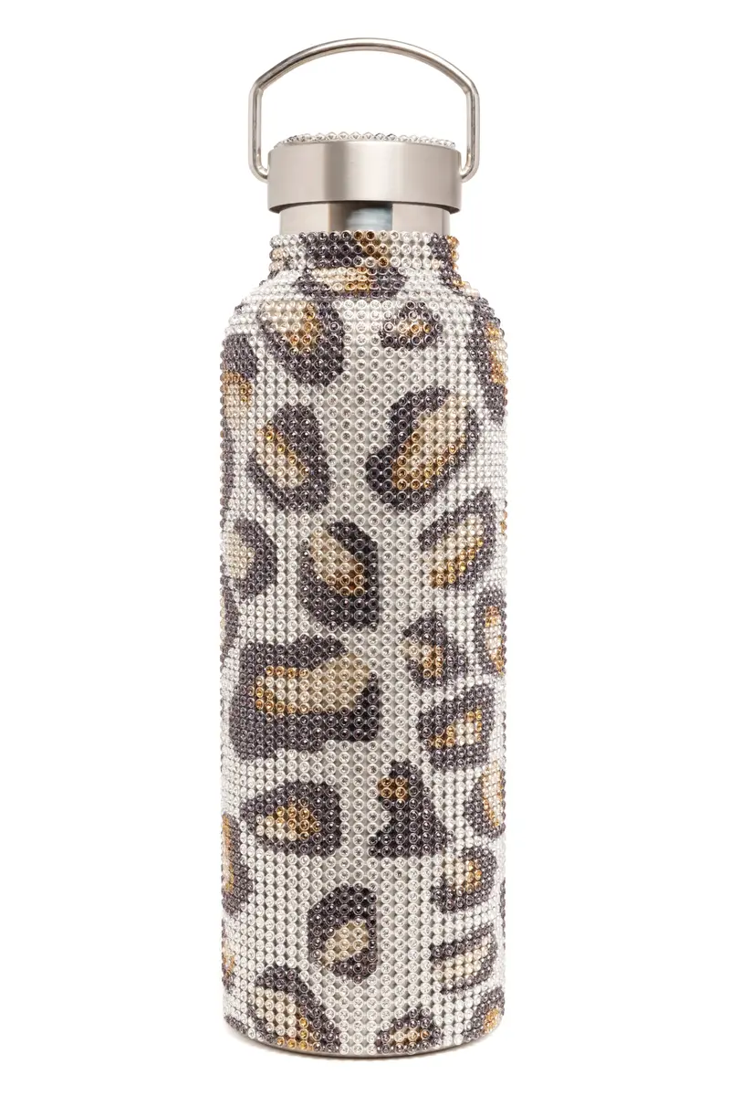 Cheetah Rhinestone Water Bottle 1