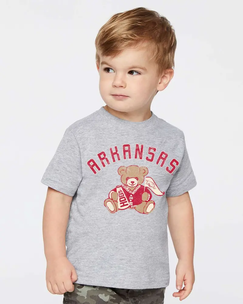 Children's Arkansas Bear Gray Tee 1