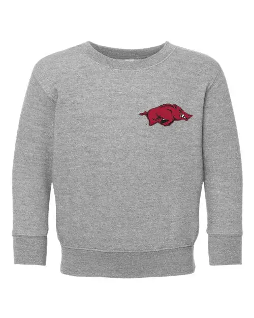 Children's Arkansas Razorbacks Chenille Patch Gray Sweatshirt 1