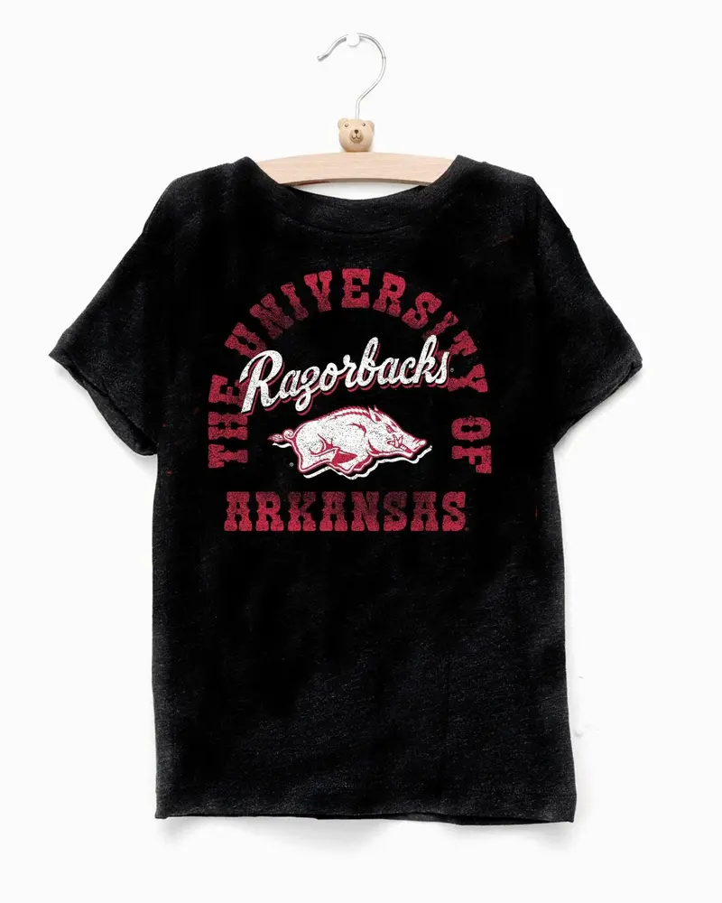Children's Arkansas Razorbacks Draft Black Tee 1
