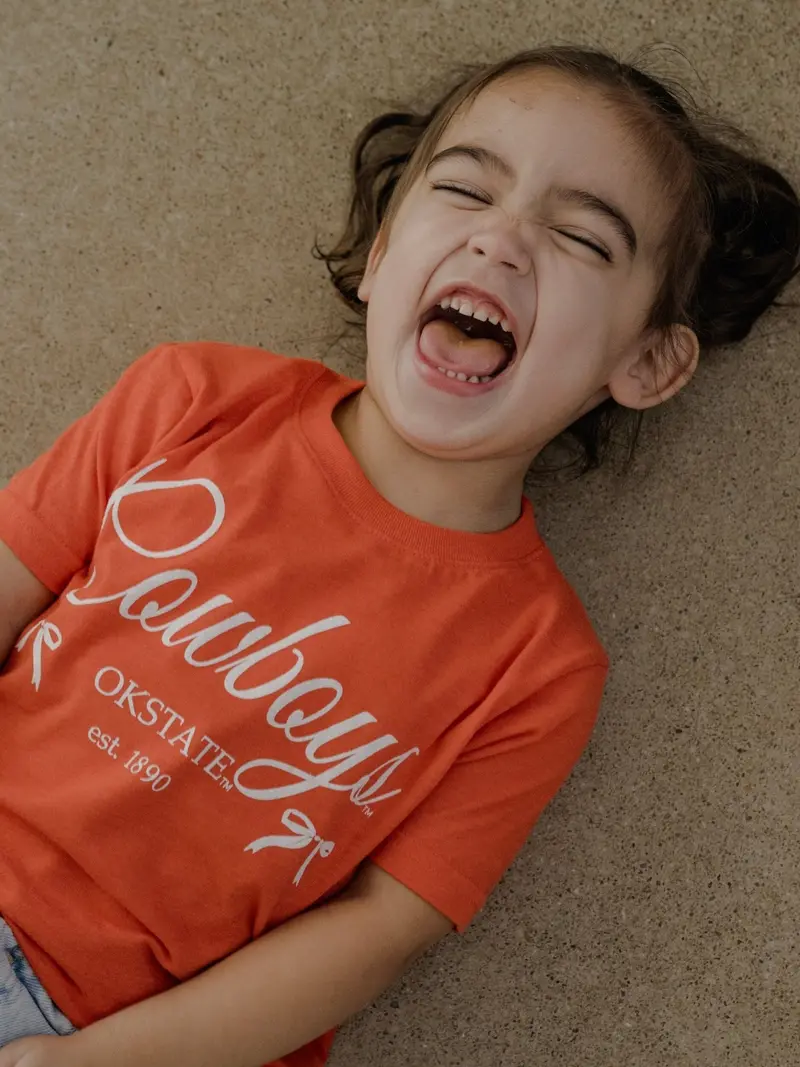 Children's Osu Cowboys Established Bows Orange Tee 1