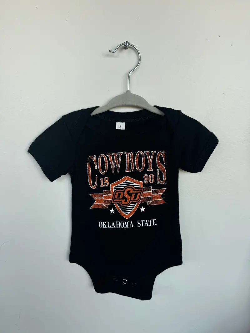 Children's Osu Cowboys Pep Rally Black Onesie 1