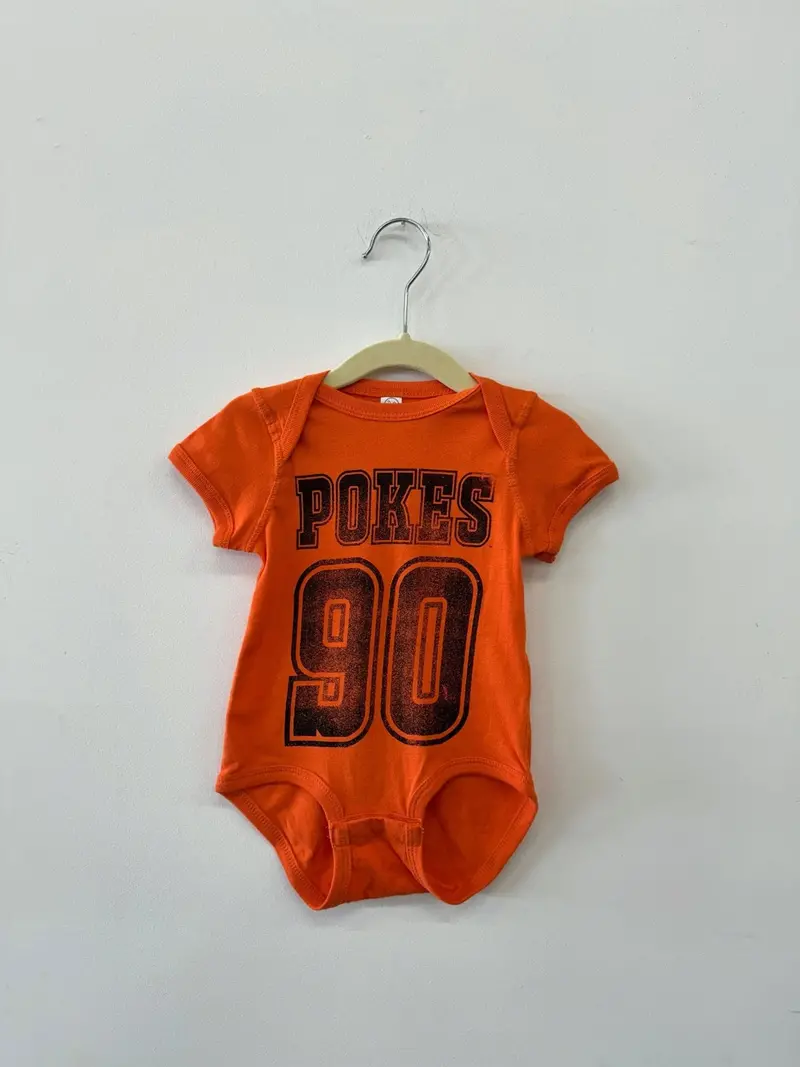 Children's Osu Cowboys Player Orange Onesie 1