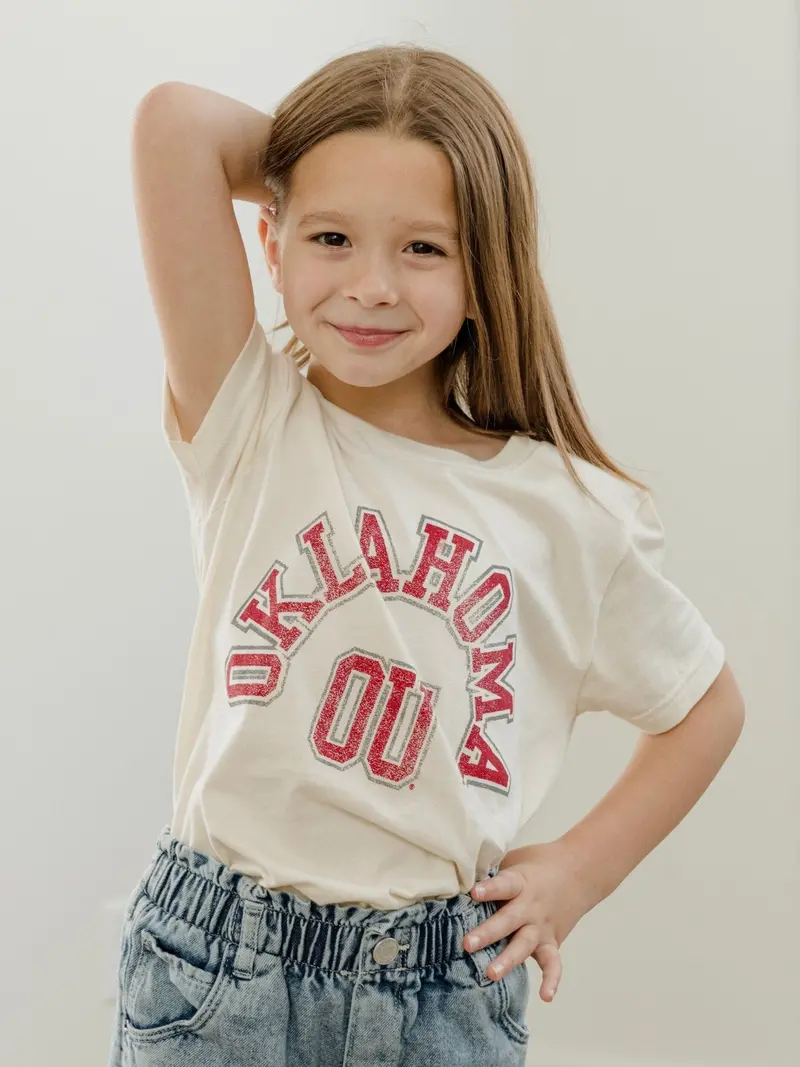 Children's Ou Mega Arch Oatmeal Tee 1