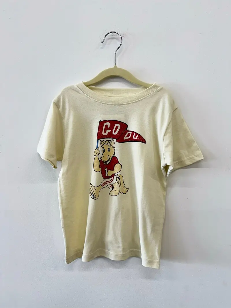 Children's Ou Sooners Mascot Flag Cream Tee 1