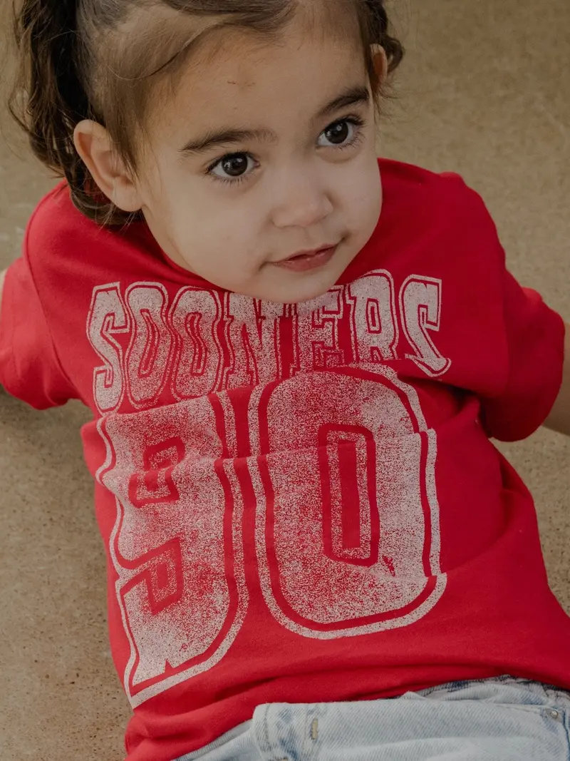 Children's Ou Sooners Player Crimson Tee 1